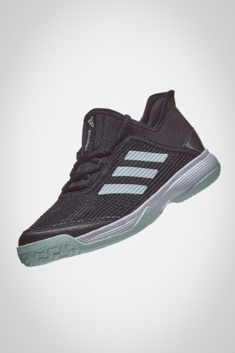 Детские теннисные кроссовки Adidas Adizero Club K (черные / белые)