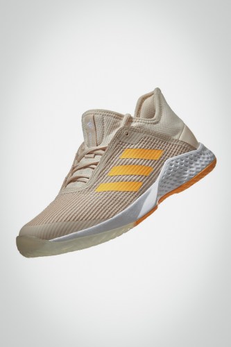Женские теннисные кроссовки Adidas Adizero Club (бежевые / оранжевые)