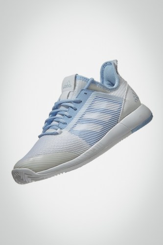 Женские теннисные кроссовки Adidas Adizero Defiant Bounce 2 (белые / голубые)