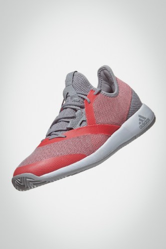 Женские теннисные кроссовки Adidas Adizero Defiant Bounce (серые / красные)