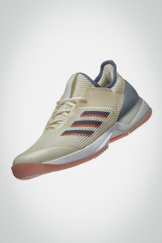 Женские теннисные кроссовки Adidas Adizero Ubersonic 3 (бежевые / оранжевые)