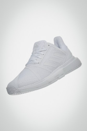 Женские теннисные кроссовки Adidas Courtjam Bounce (белые / серебристые)