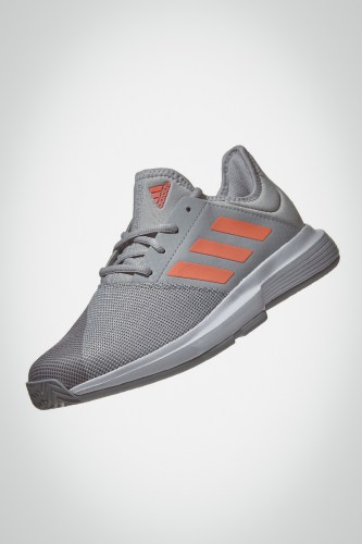 Женские теннисные кроссовки Adidas Gamecourt (серые / оранжевые)
