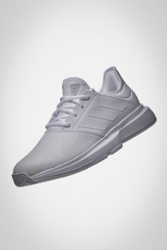 Женские теннисные кроссовки Adidas Gamecourt Wide (белые / серые)