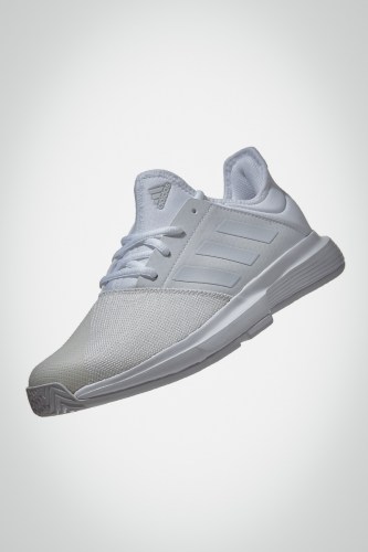 Женские теннисные кроссовки Adidas Gamecourt (белые / серые)