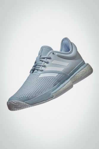 Женские теннисные кроссовки Adidas Solecourt Boost (голубые)