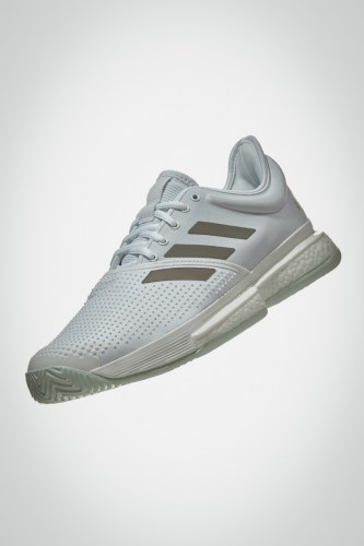Мужские теннисные кроссовки adidas SoleCourt Boost (белые / зеленые) 