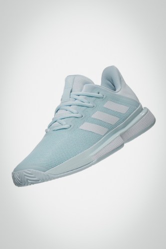 Женские теннисные кроссовки Adidas Solematch Bounce (голубые / белые)