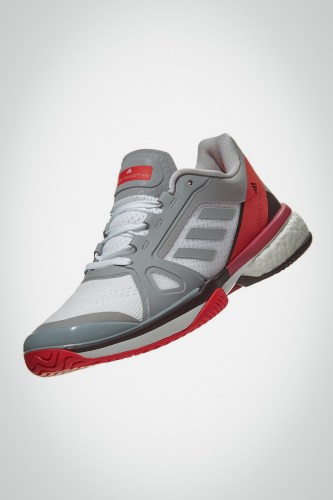 Женские теннисные кроссовки Adidas Stella Barricade Boost (серые / черные / красные)
