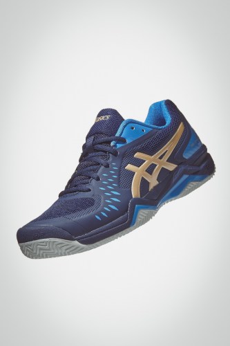 Мужские теннисные кроссовки Asics Gel Challenger 12 Clay (синие / золотистые)