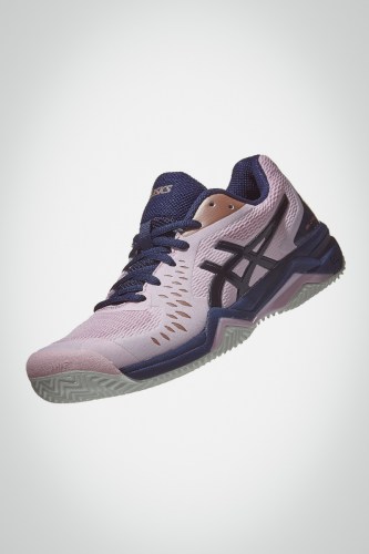 Женские теннисные кроссовки Asics Gel Challenger 12 Clay (розовые / темно-синие)