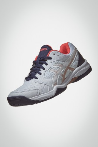 Женские теннисные кроссовки Asics Gel Dedicate 6 (белые / темно-синие)