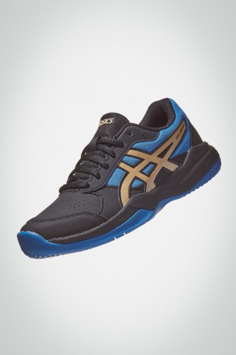 Детские теннисные кроссовки Asics Gel Game 7 GS (черные / золотистые)