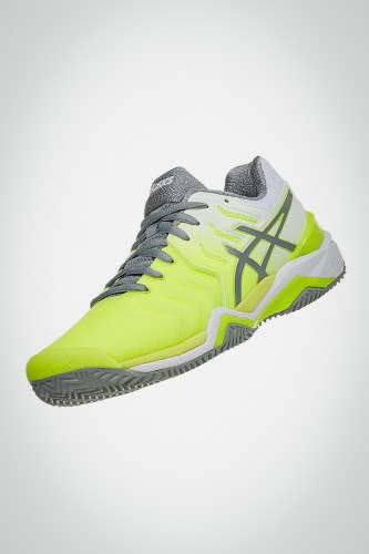 Женские теннисные кроссовки Asics Gel Resolution 7 Clay (желтые / серые)