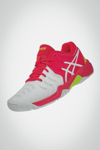 Детские теннисные кроссовки Asics Gel Resolution 7 GS (белые / розовые)