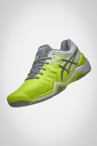 Женские теннисные кроссовки Asics Gel Resolution 7 (желтые / серые)