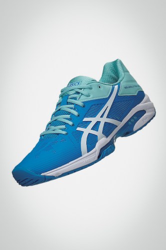 Женские теннисные кроссовки Asics Gel Solution Speed 3 (синие / белые)