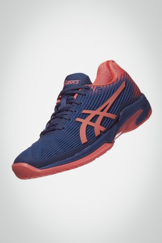 Женские теннисные кроссовки Asics Solution Speed FF (синие / розовые)