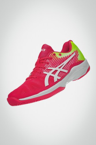 Женские теннисные кроссовки Asics Solution Speed FF Clay (розовые / белые)