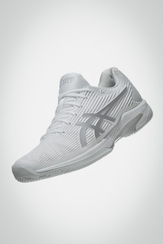 Женские теннисные кроссовки Asics Solution Speed FF Clay (белые / серебристые)