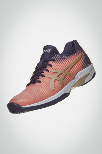 Женские теннисные кроссовки Asics Solution Speed FF (розовые / бежевые / темно-синие)