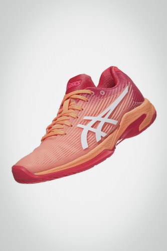 Женские теннисные кроссовки Asics Solution Speed FF (оранжевые / красные)