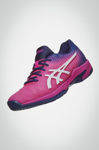 Женские теннисные кроссовки Asics Solution Speed FF (розовые / темно-синие)