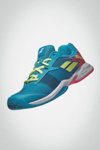 Детские теннисные кроссовки Babolat Jet All Court (голубые / розовые)