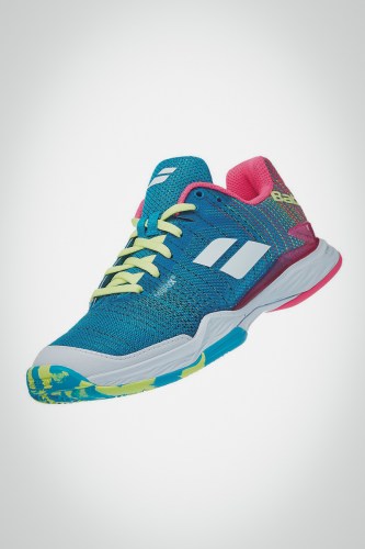 Женские теннисные кроссовки Babolat Jet Mach 2 Clay (голубые / розовые)