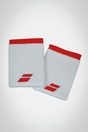 Купить напульсники Babolat Logo Jumbo (белые / красные)