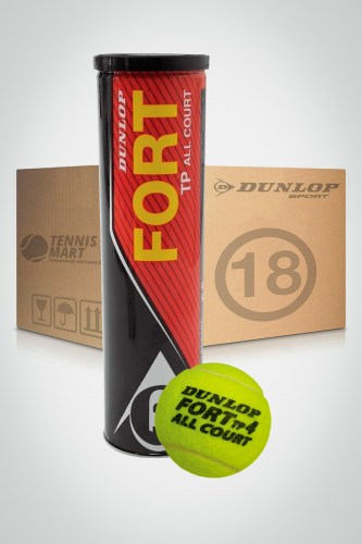 Коробка мячей для большого тенниса Dunlop Fort TP All Court (18 банок)