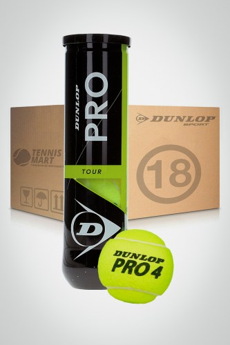 Коробка мячей для большого тенниса Dunlop Pro Tour (18 банок)
