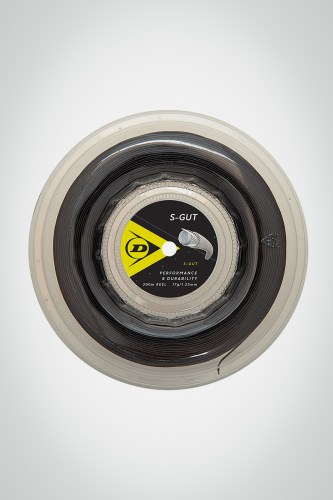 Струны для теннисной ракетки Dunlop S-Gut 125 / 17 - 200 метров (черные)