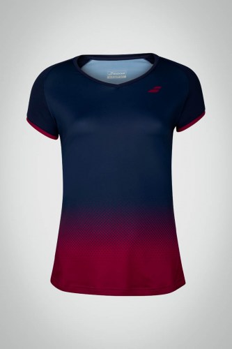 Женская футболка для тенниса Babolat Compete Cap (синяя / красная)