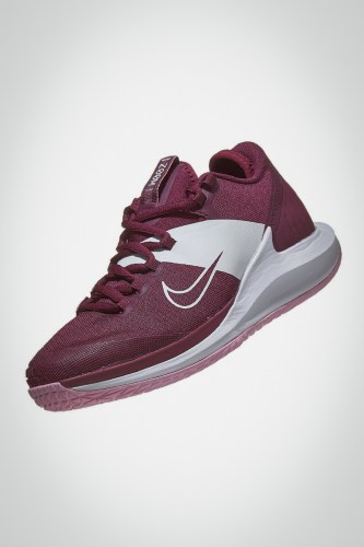 Женские теннисные кроссовки Nike Air Zoom (бордовые / белые / розовые)