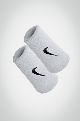 Купить большие напульсники Nike Swoosh Double Wide (белые / черные)