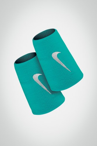 Купить большие напульсники Nike Premier Double Wide (бирюзовые / белые)
