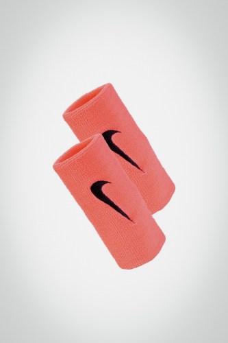 Купить большие напульсники Nike Premier Double Wide (персиковые / черные)
