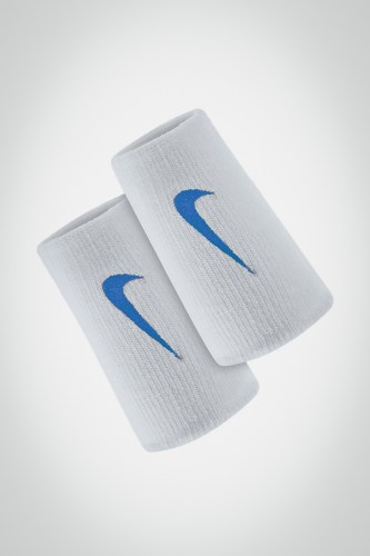 Купить большие напульсники Nike Premier Double Wide (белые / синие)