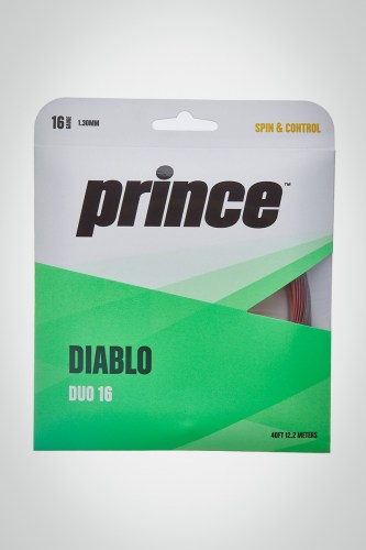 Струны для теннисной ракетки Prince Diablo Duo 130 / 16 - 12 метров (черные / красные)