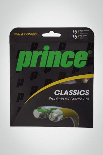 Струны для теннисной ракетки Prince Problend + Duraflex 130 / 16 - 12 метров (черные / естественные)