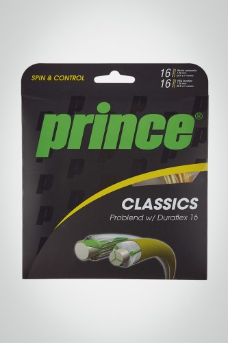 Струны для теннисной ракетки Prince Problend + Duraflex 130 / 16 - 12 метров (золотистые / естественные)