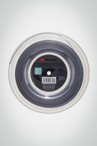 Струны для теннисной ракетки Solinco Confidential 125 / 16l - 200 метров (серые)