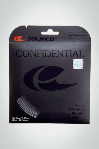 Струны для теннисной ракетки Solinco Confidential 125 / 16l - 12 метров (серые)