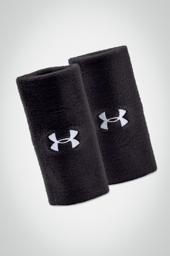 Купить большие напульсники Under Armour Performance (черные / белые)