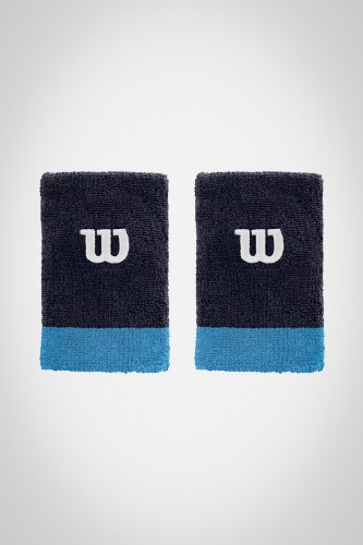 Купить большие напульсники Wilson (темно-синие / голубые)