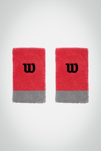 Купить большие напульсники Wilson (красные / серые)