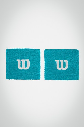 Купить напульсники Wilson (бирюзовые / белые)