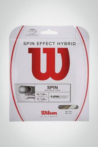 Струны для теннисной ракетки Wilson Spin Effect Hybrid 130 / 16 + 125 / 17 - 12 метров (белые / естественные)