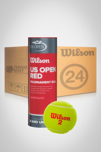 Коробка мячей для большого тенниса Wilson US Open Red Tournament Transition (24 банки)
